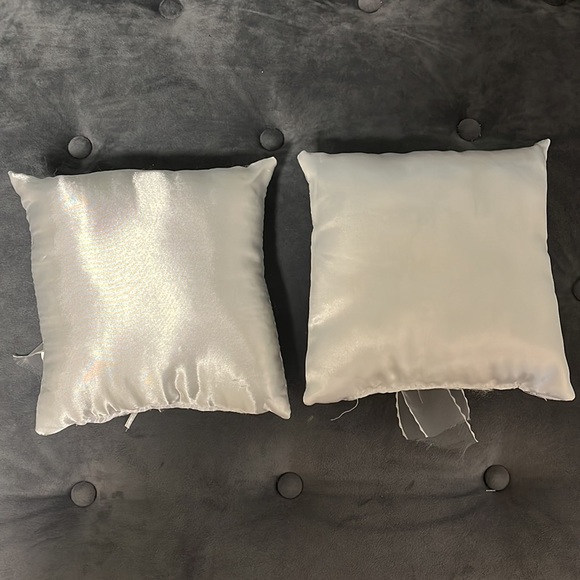2 white satin and lace ring pillows. Never used! Smoke and pet free home. - Picture 4 of 4